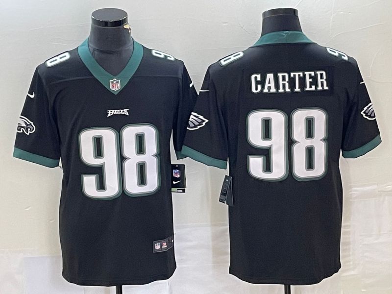 Men Philadelphia Eagles #98 Carter Black Nike Vapor Limited NFL Jersey style 1->philadelphia eagles->NFL Jersey